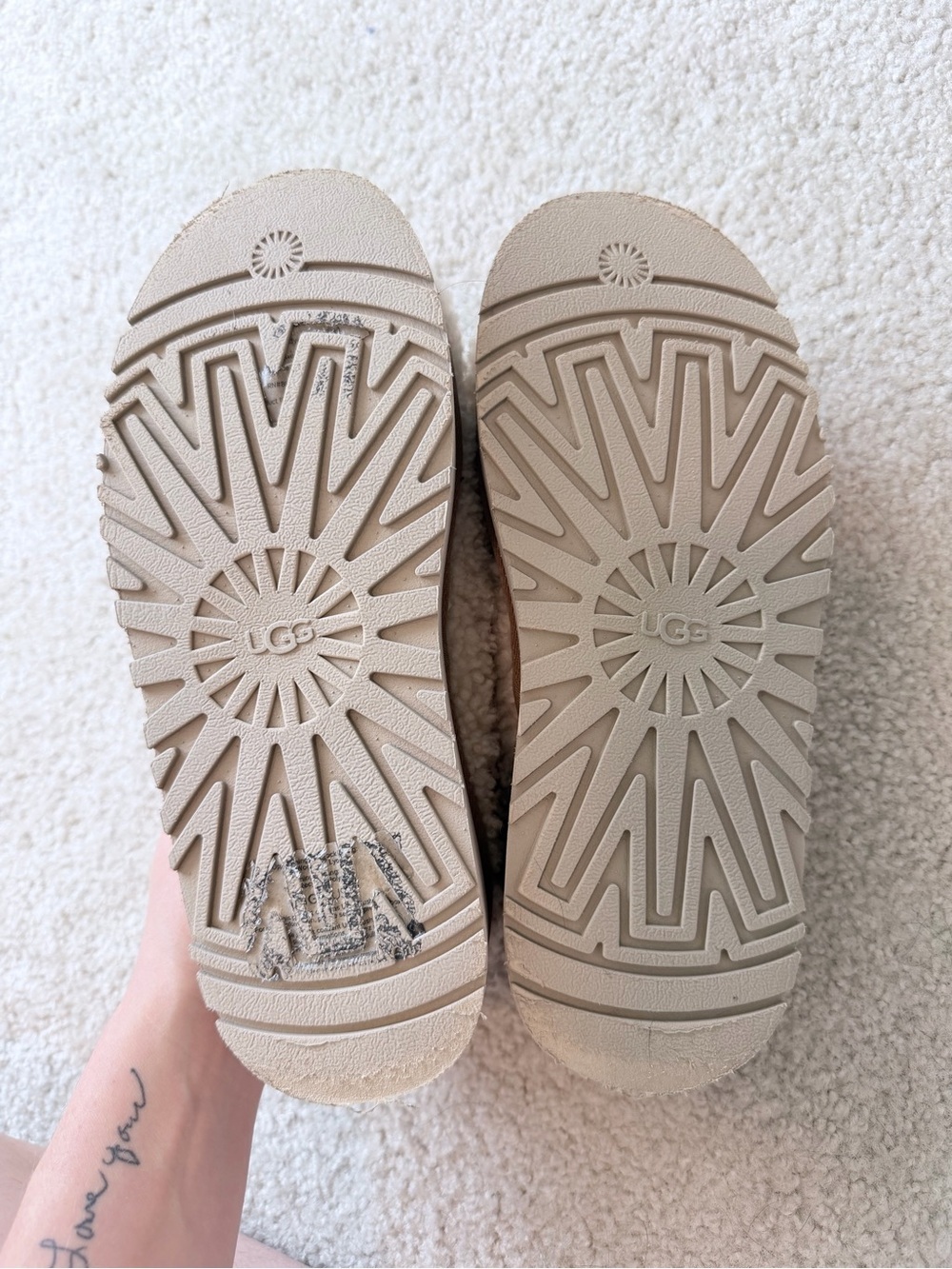 UGG Tazz Braid Platform Mule Slippers White Borg Shearling Clog Womens Size 7 - Picture 8 of 12